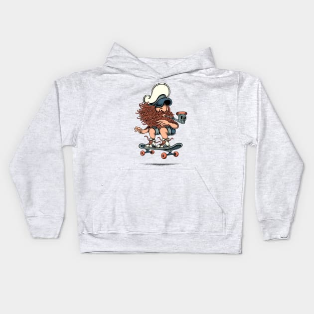 Skateboard Kids Hoodie by Copenhagen Poster